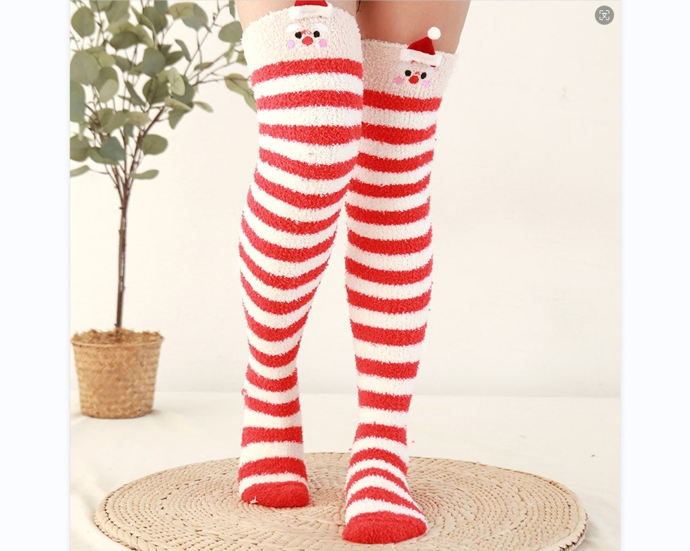 Autumn and Winter New Cute Cute Long Tube Women's Socks Coral Velvet Thickened Knee Over Knee Socks Floor Socks