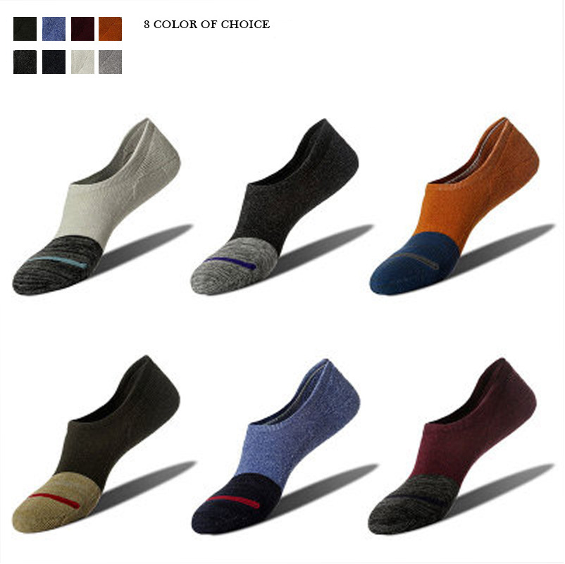 New Ship Socks Men's Color Contrasting Fashionable and Invisible Anti slip Socks Source Manufacturer